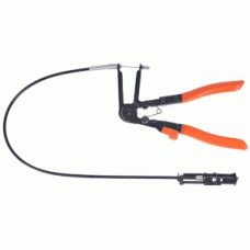 Angled hose clamp pliers with flexible grip