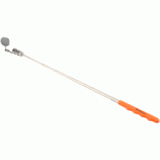 Telescopic inspection mirror movable with LED lighting