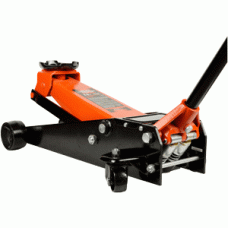 Hydraulic floor service jack with a double pump